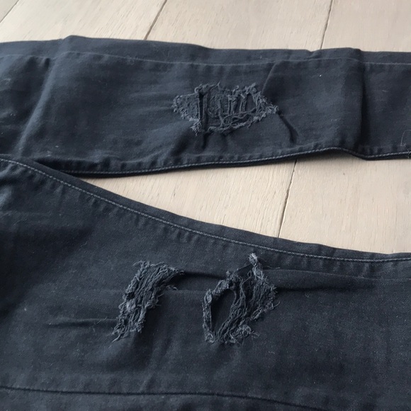 720 High Rise Super Skinny Ripped Black Jeans - Picture 3 of 5